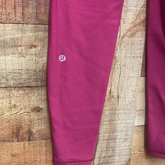 Lululemon Base Pace High-Rise Fleece Tight Leggings 28" Wild Berry Hot Pink 10 - Picture 5 of 8